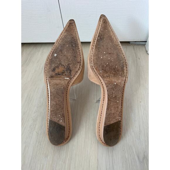 NARCISO RODRIGUEZ Pointed Toe Suede Slide Mules Sz 8.5 - Picture 6 of 6